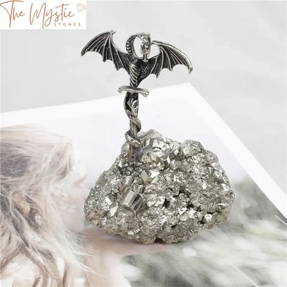 Pyrite Pterosaur Alloy Dragon Sword Decor