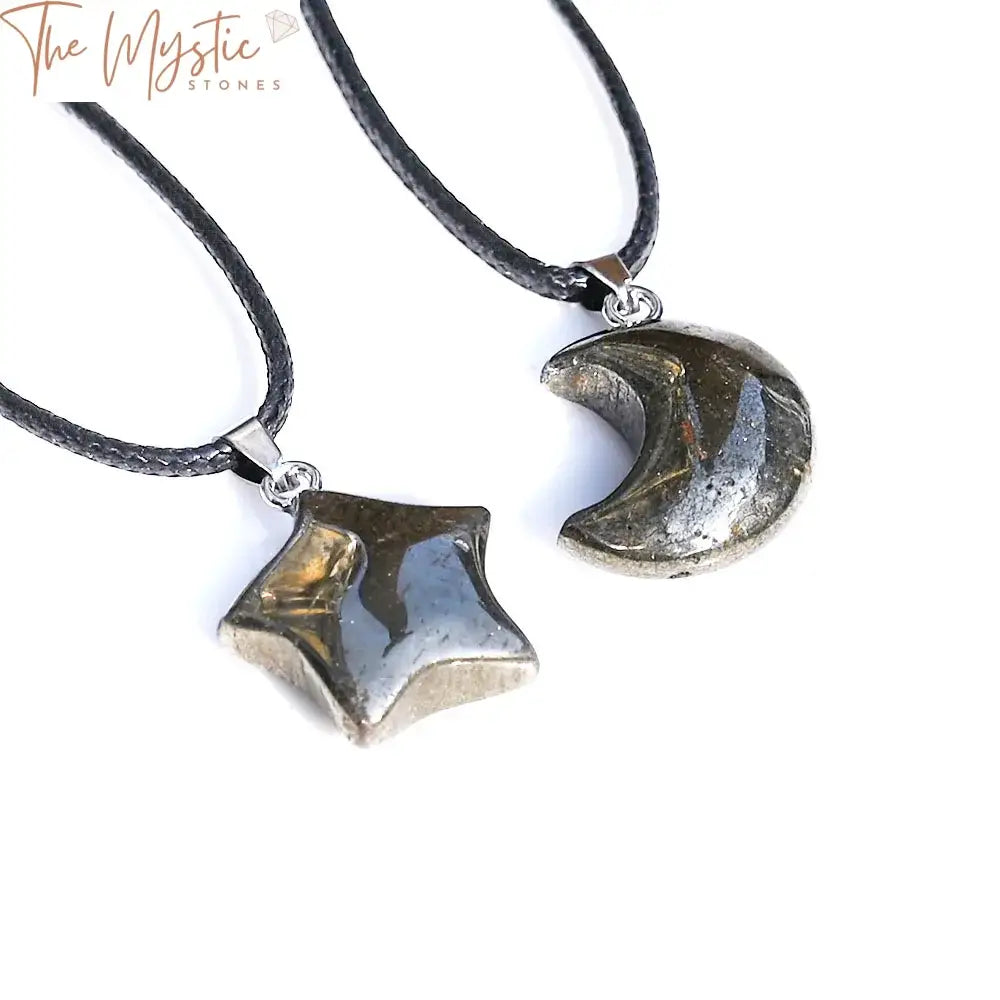 Pyrite Star & Moon Pendant