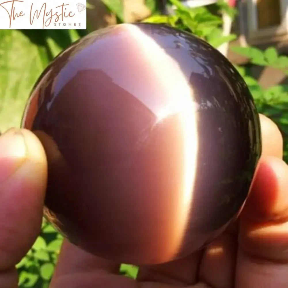 Quartz Crystal Cat Eyes Sphere 40Mm