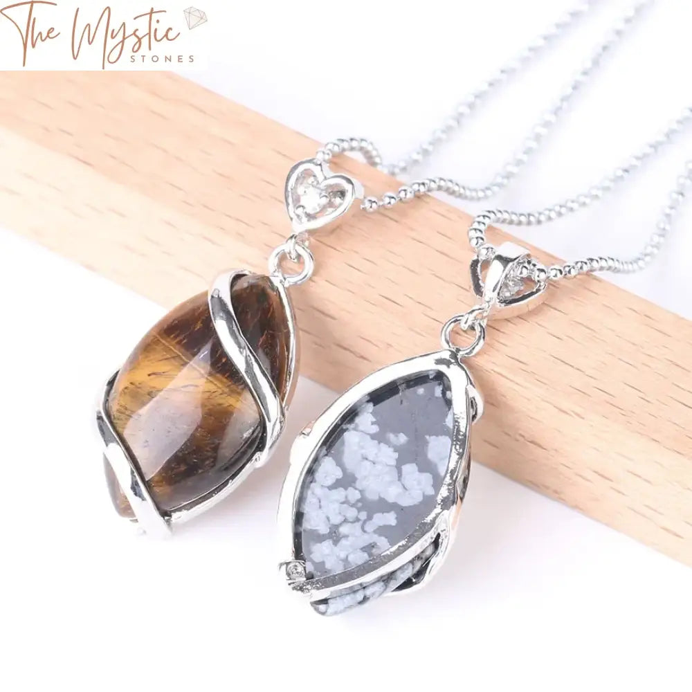 Quartz Crystal Healing Stone Pendant Necklace