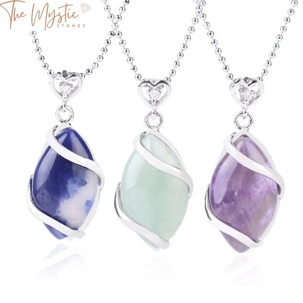 Quartz Crystal Healing Stone Pendant Necklace