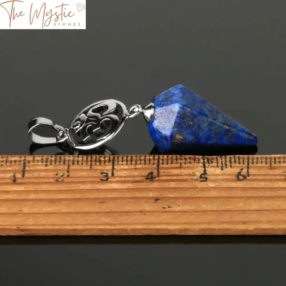 Quartz & Lapis Chakra Cone Pendant