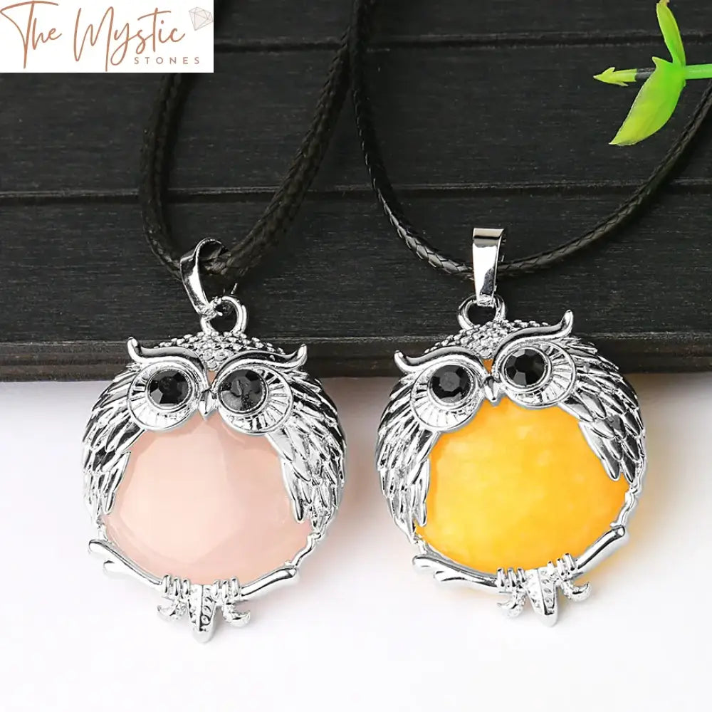 Quartz Owl Reiki Pendant Necklace