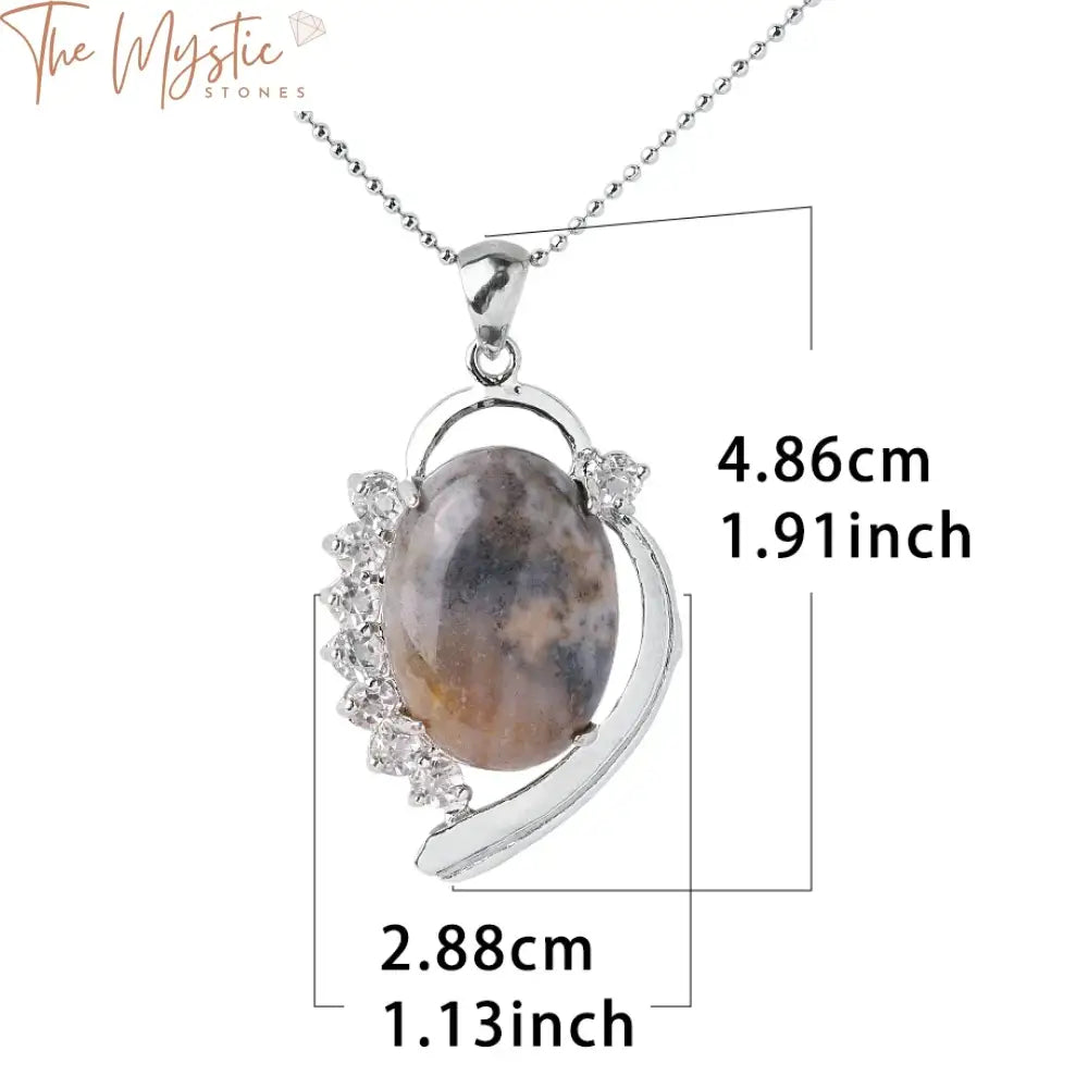 Quartz & Zircon Heart Pendant Necklace