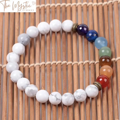 Rainbow Chakra White Howlite Bracelet