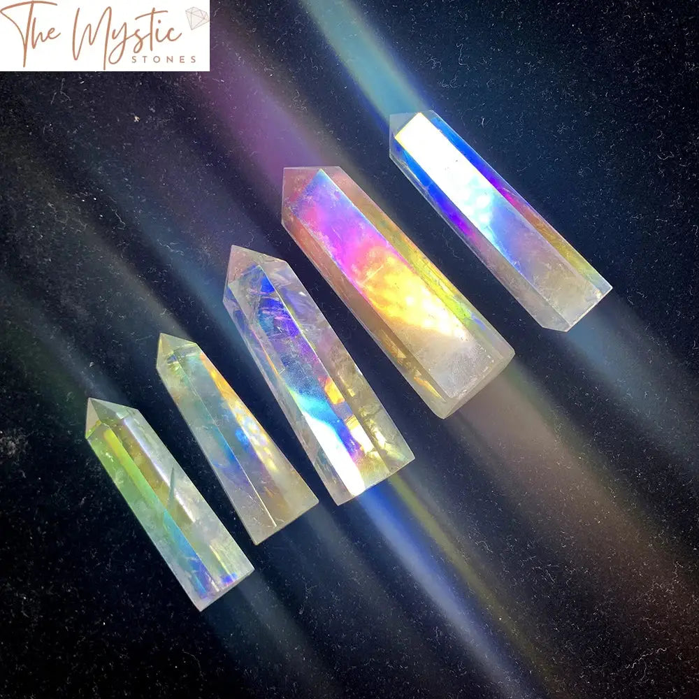 Rainbow Electroplated Clear Quartz Crystal Wand