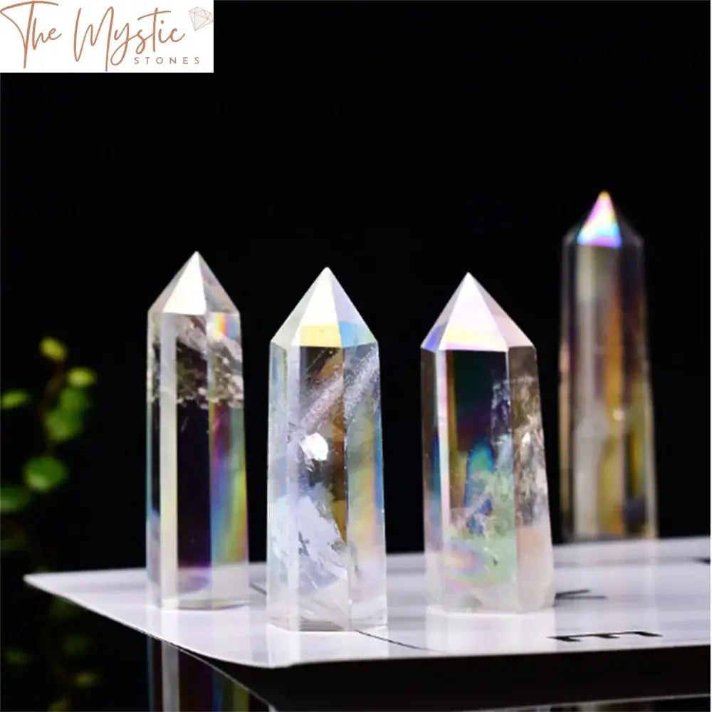 Rainbow Electroplated Clear Quartz Crystal Wand