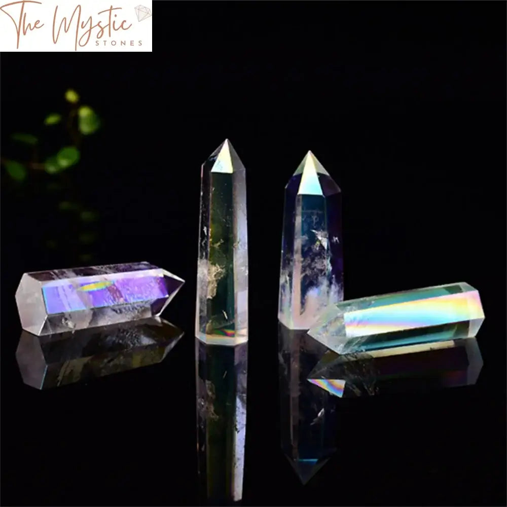 Rainbow Electroplated Clear Quartz Crystal Wand