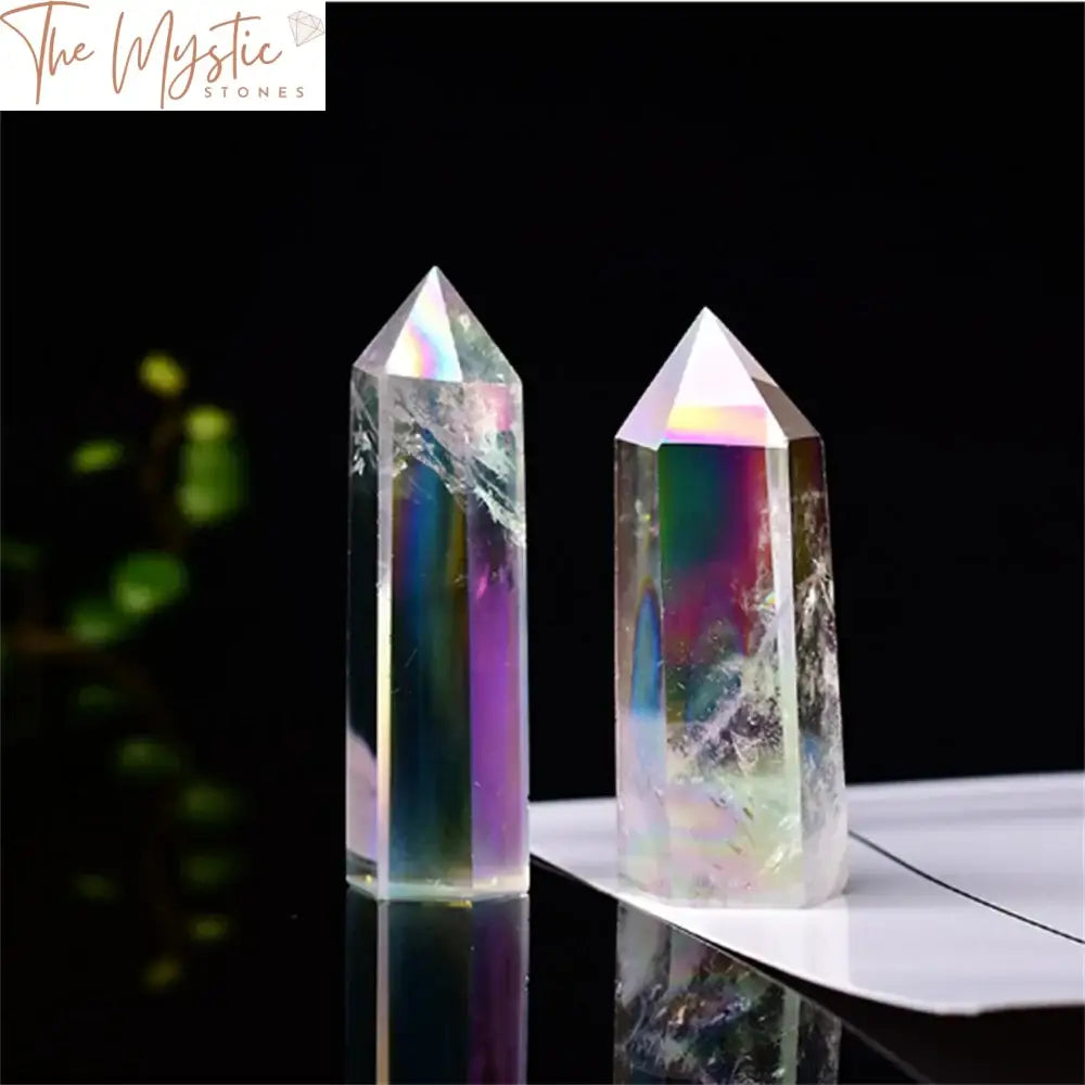 Rainbow Electroplated Clear Quartz Crystal Wand