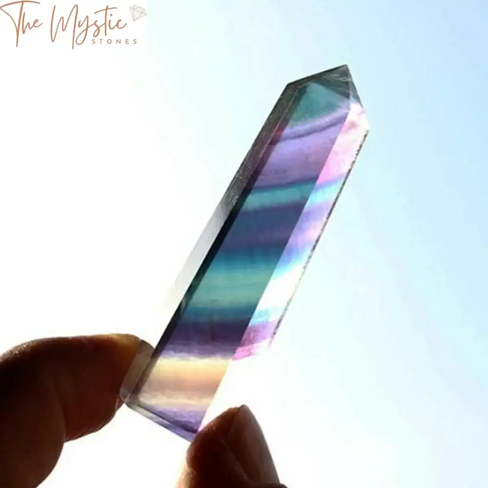 Rainbow Fluorite Hexagonal Healing Wand