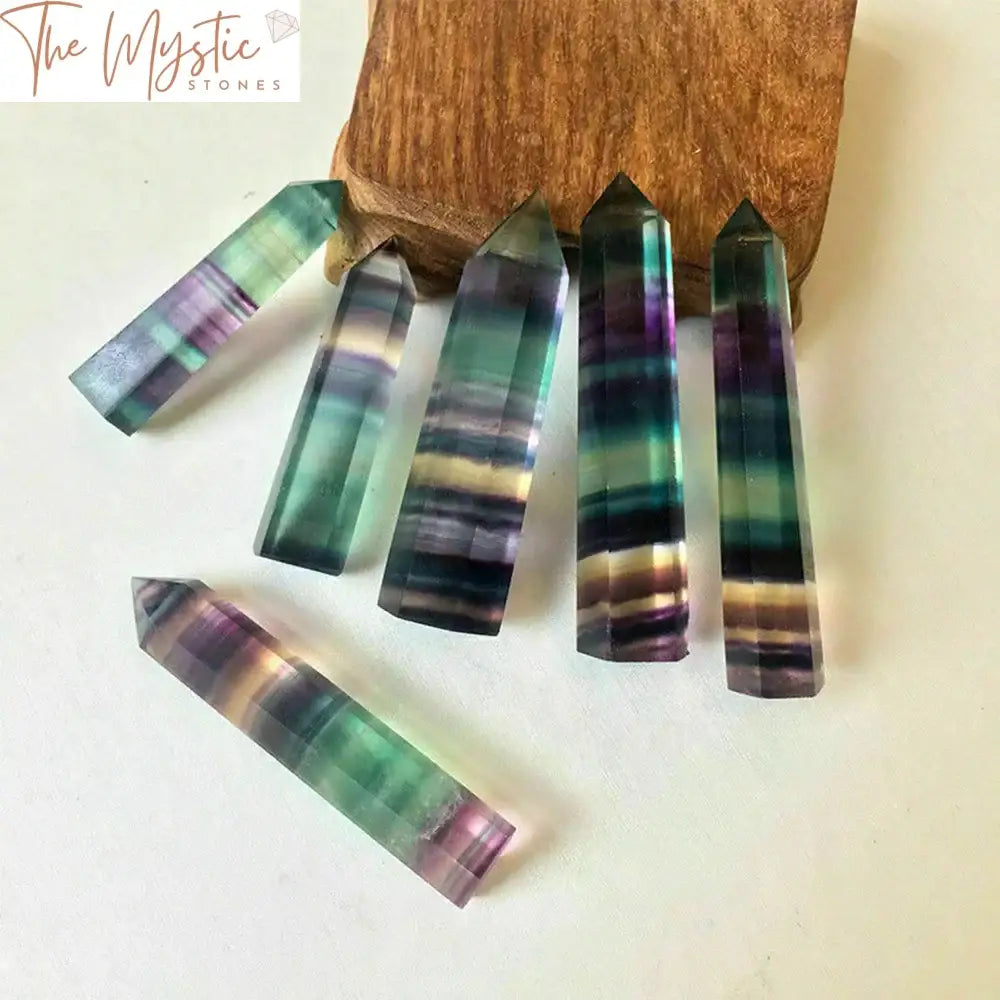 Rainbow Fluorite Hexagonal Healing Wand