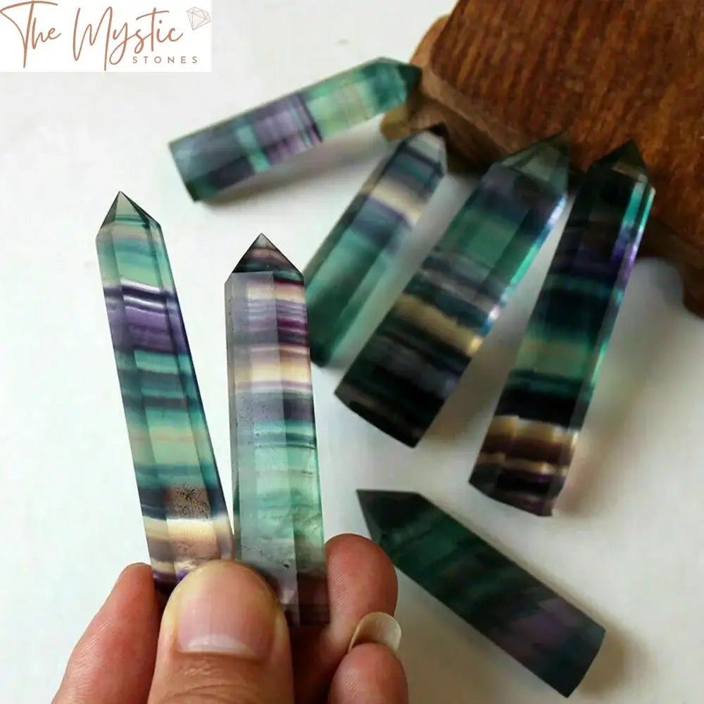 Rainbow Fluorite Hexagonal Healing Wand