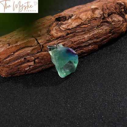 Rainbow Fluorite Raw Pendant