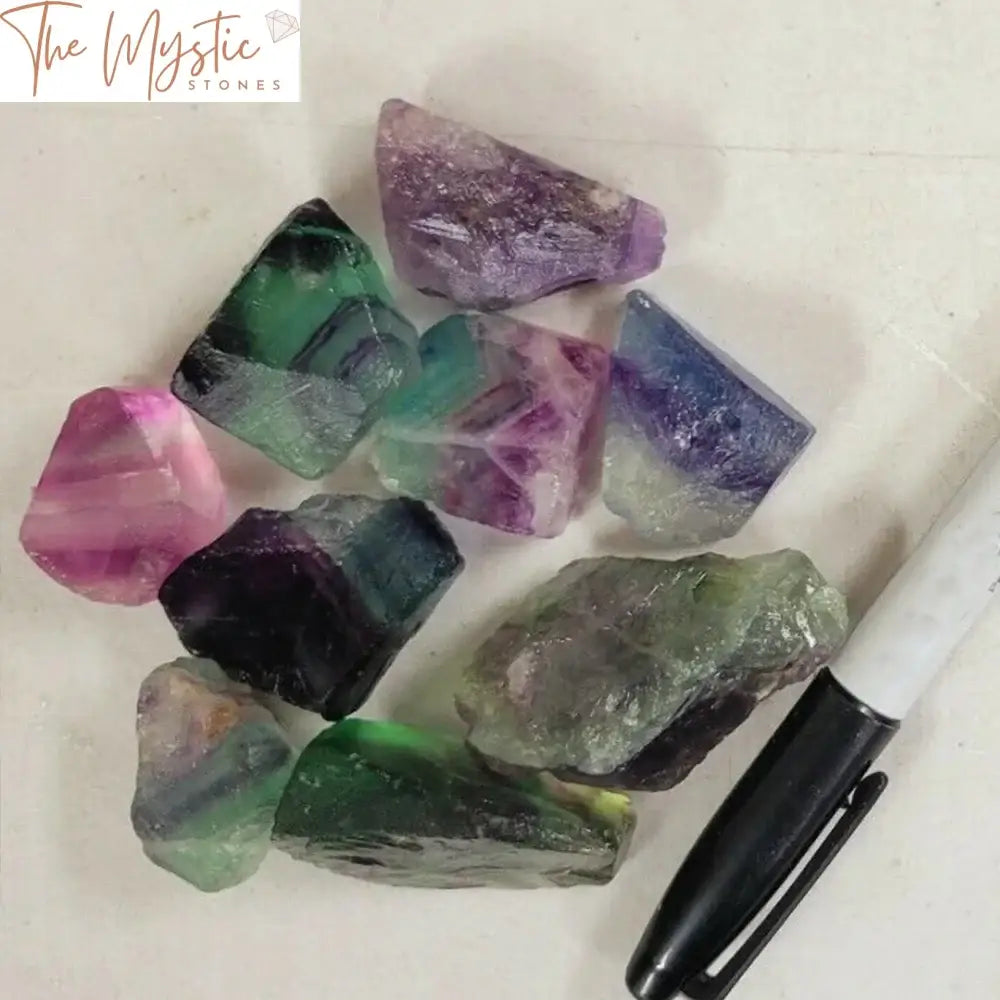 Rainbow Fluorite Rough Crystal Stones