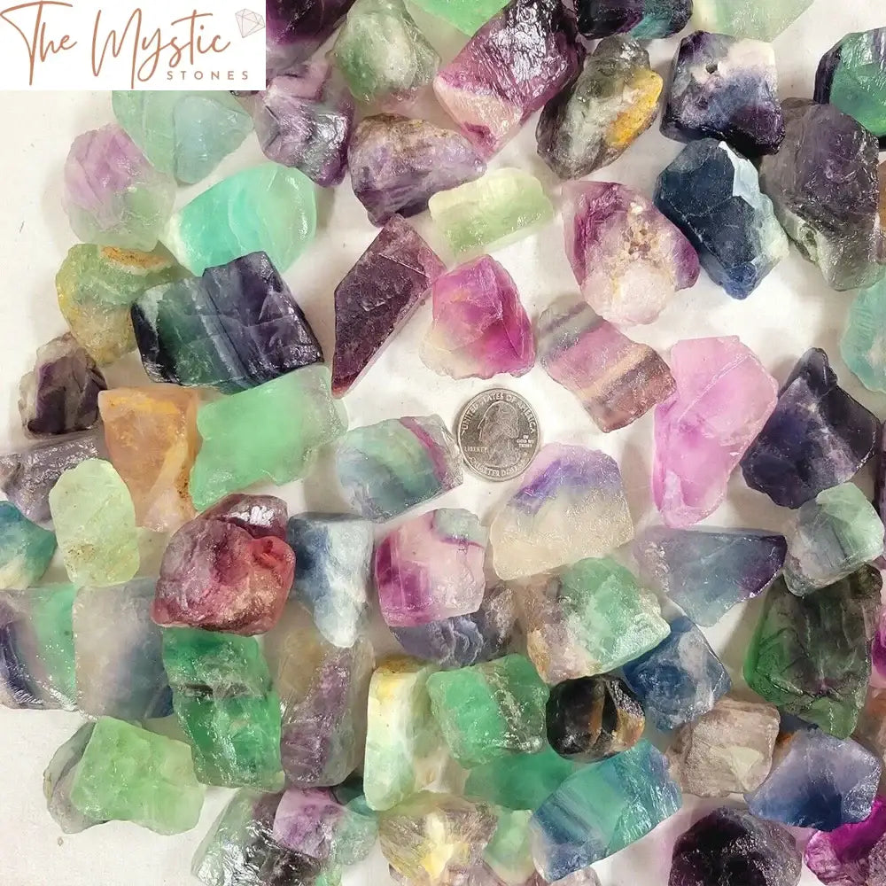 Rainbow Fluorite Rough Crystal Stones