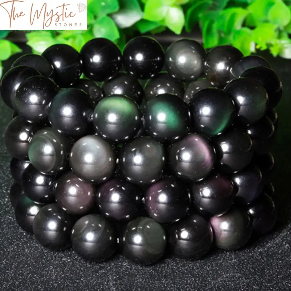 Rainbow Obsidian Cat’s Eye Sphere Beads 18Mm - 20Pcs