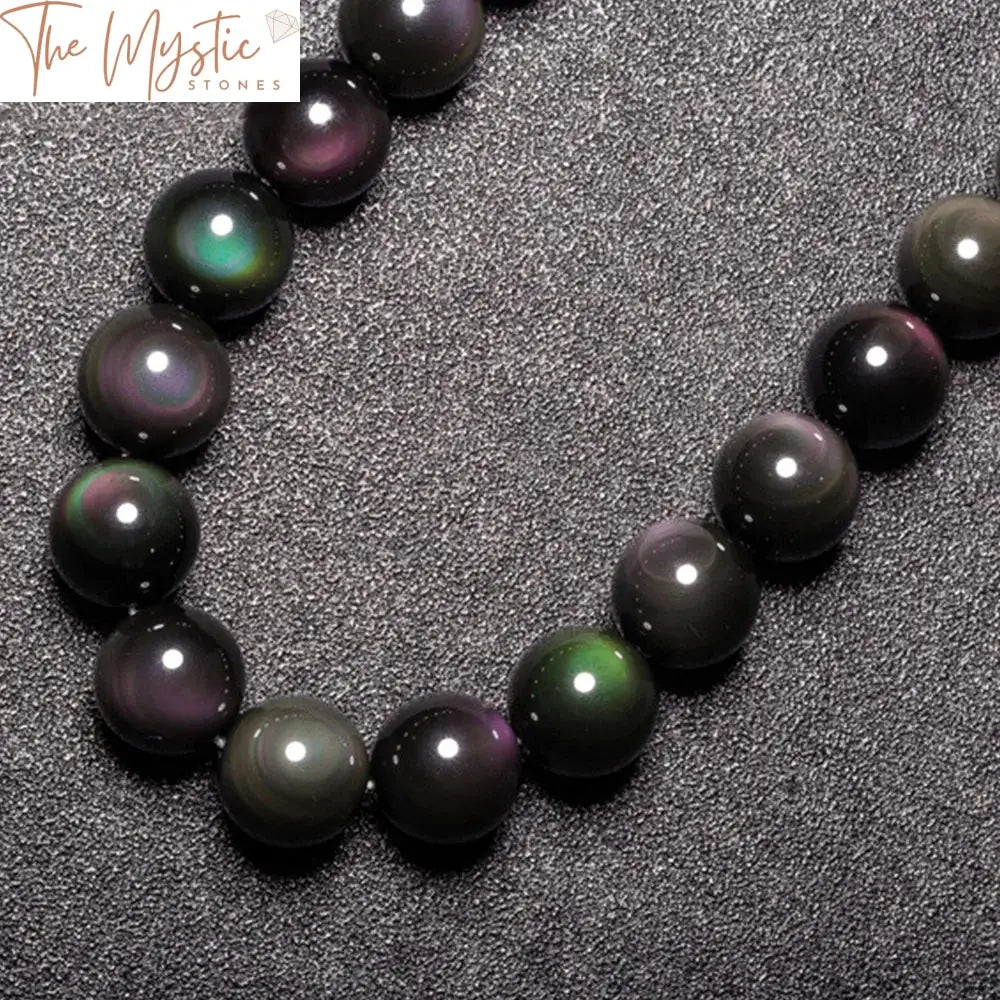 Rainbow Obsidian Cat’s Eye Sphere Beads 18Mm - 20Pcs