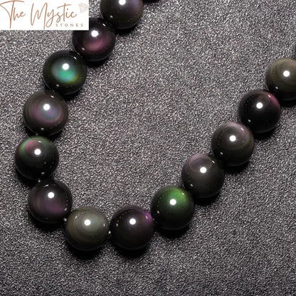 Rainbow Obsidian Cat’s Eye Sphere Beads 18Mm - 20Pcs