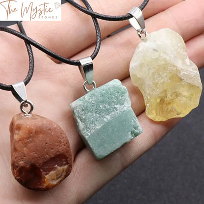 Raw Quartz Crystal Chakra Pendant