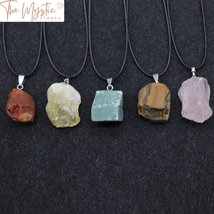 Raw Quartz Crystal Chakra Pendant