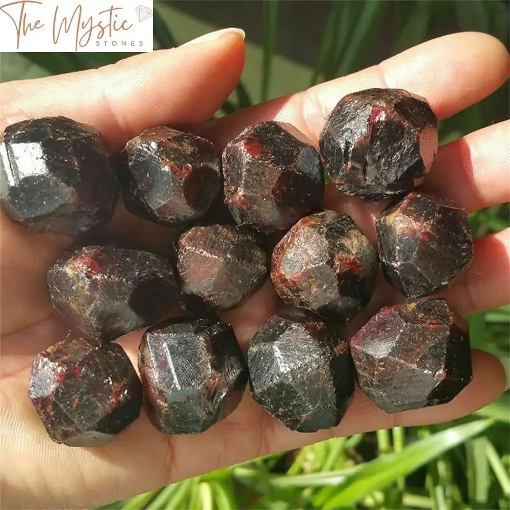 Red Garnet Crystal Rough Stone - 100G