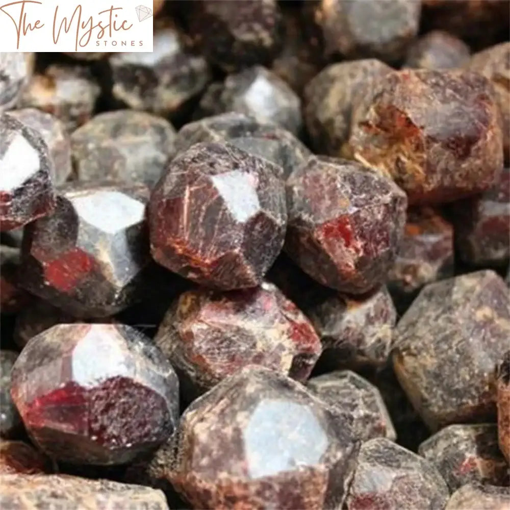 Red Garnet Crystal Rough Stone - 100G