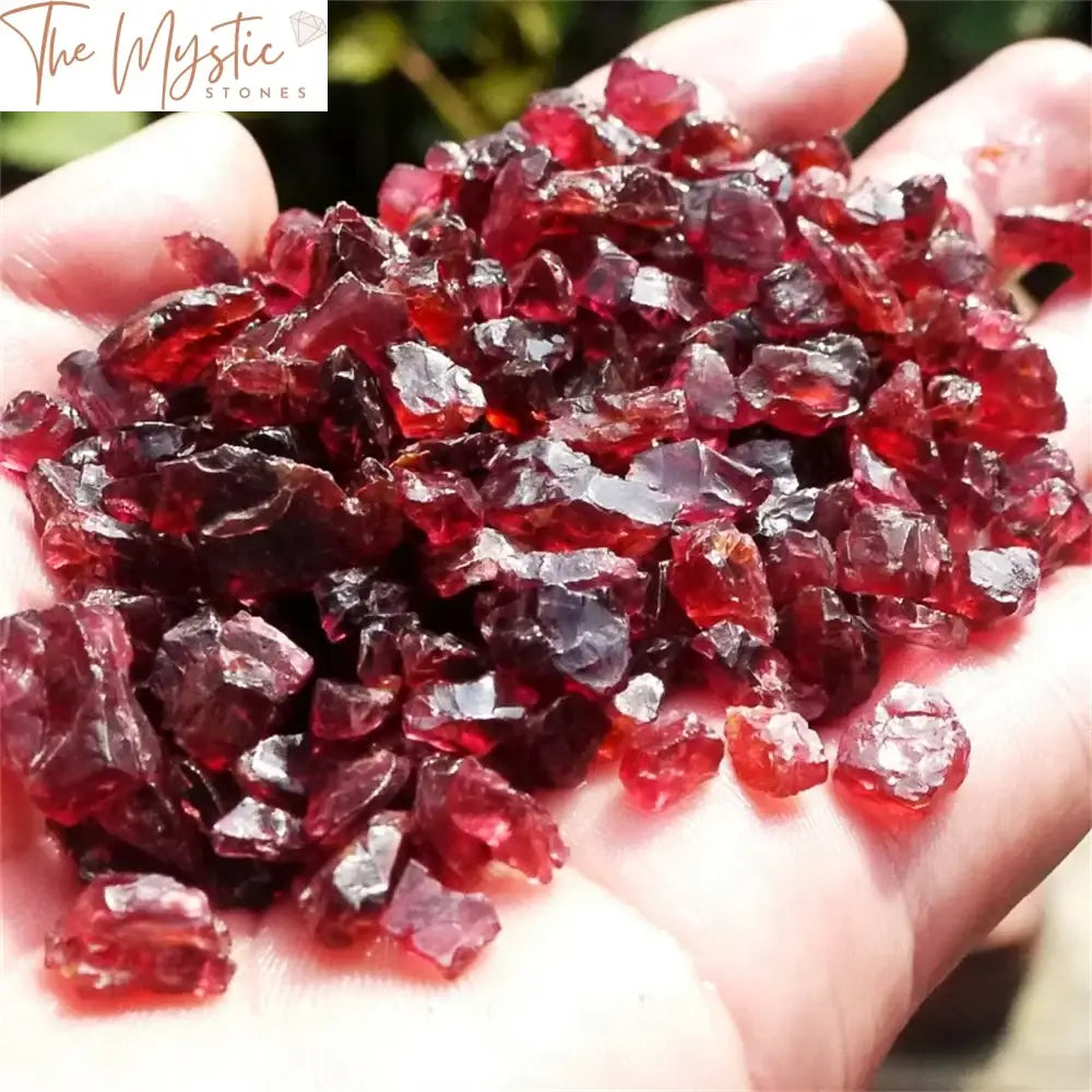 Red Garnet Quartz Crystal Gravel - 100G