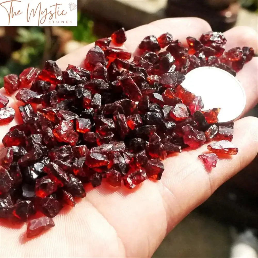 Red Garnet Quartz Crystal Gravel - 100G