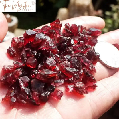 Red Garnet Quartz Crystal Gravel - 100G