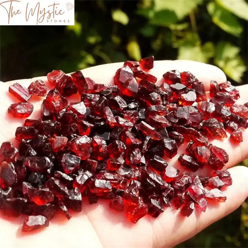 Red Garnet Quartz Crystal Gravel - 100G