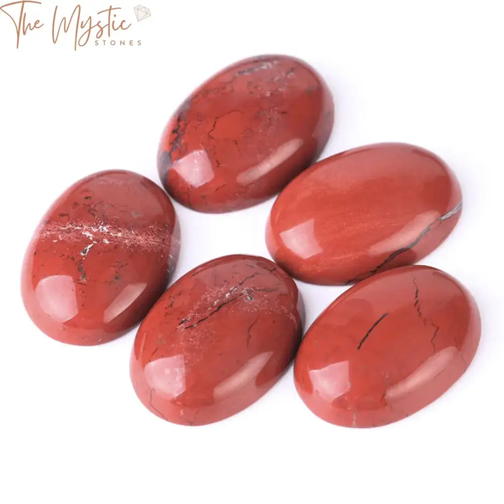 Red Jasper Oval Cabochon Beads