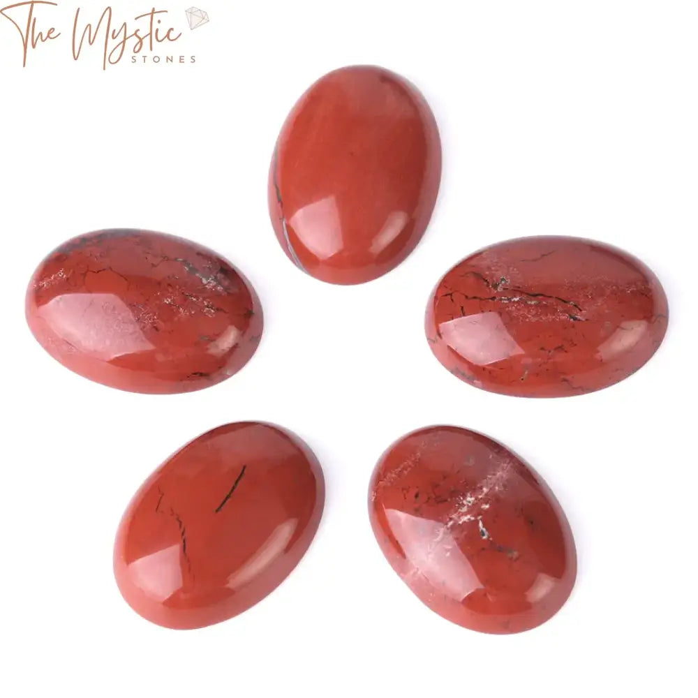 Red Jasper Oval Cabochon Beads