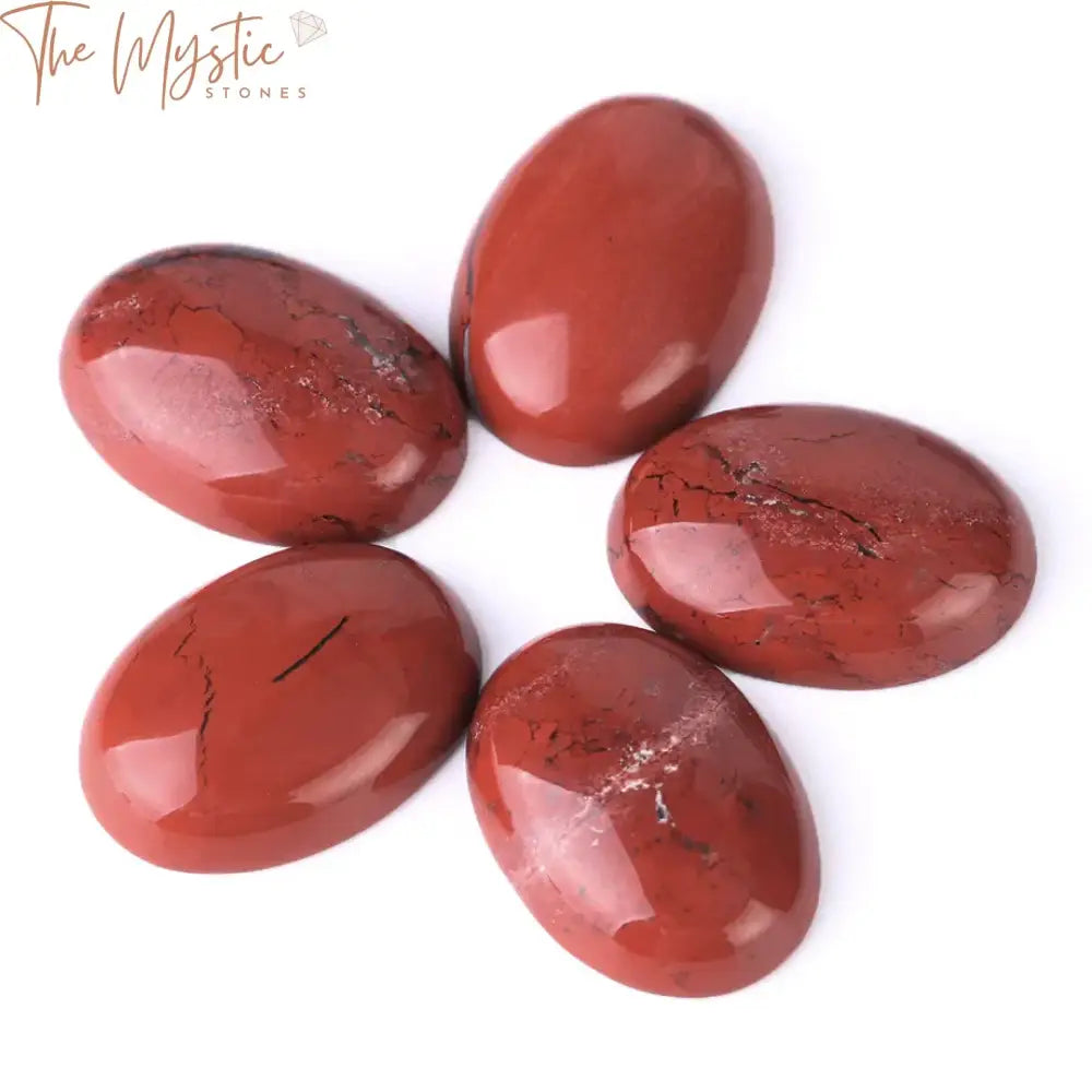 Red Jasper Oval Cabochon Beads