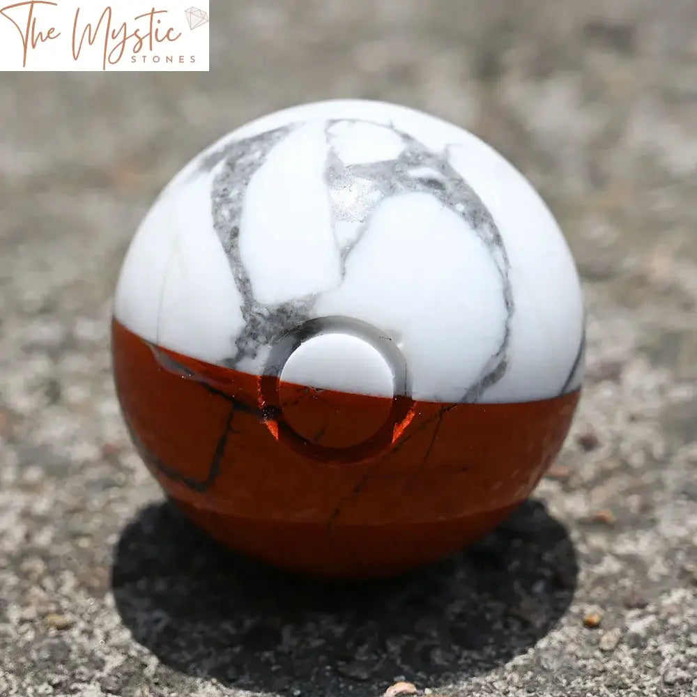 Red Jasper & White Turquoise Gemstone Sphere