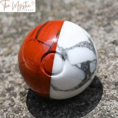 Red Jasper & White Turquoise Gemstone Sphere