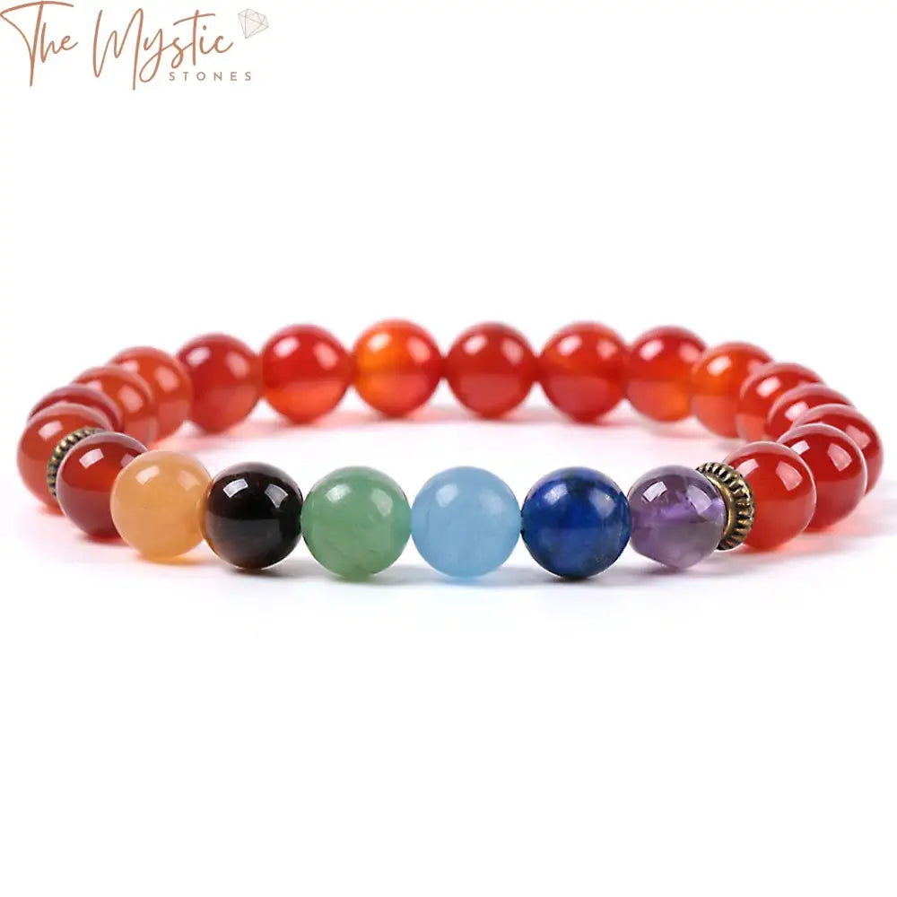 Red Onyx 7 Chakra Balance Bracelet