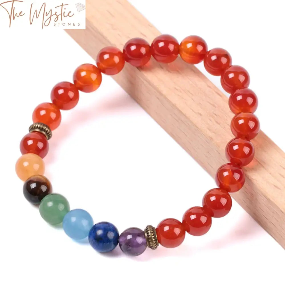 Red Onyx 7 Chakra Balance Bracelet