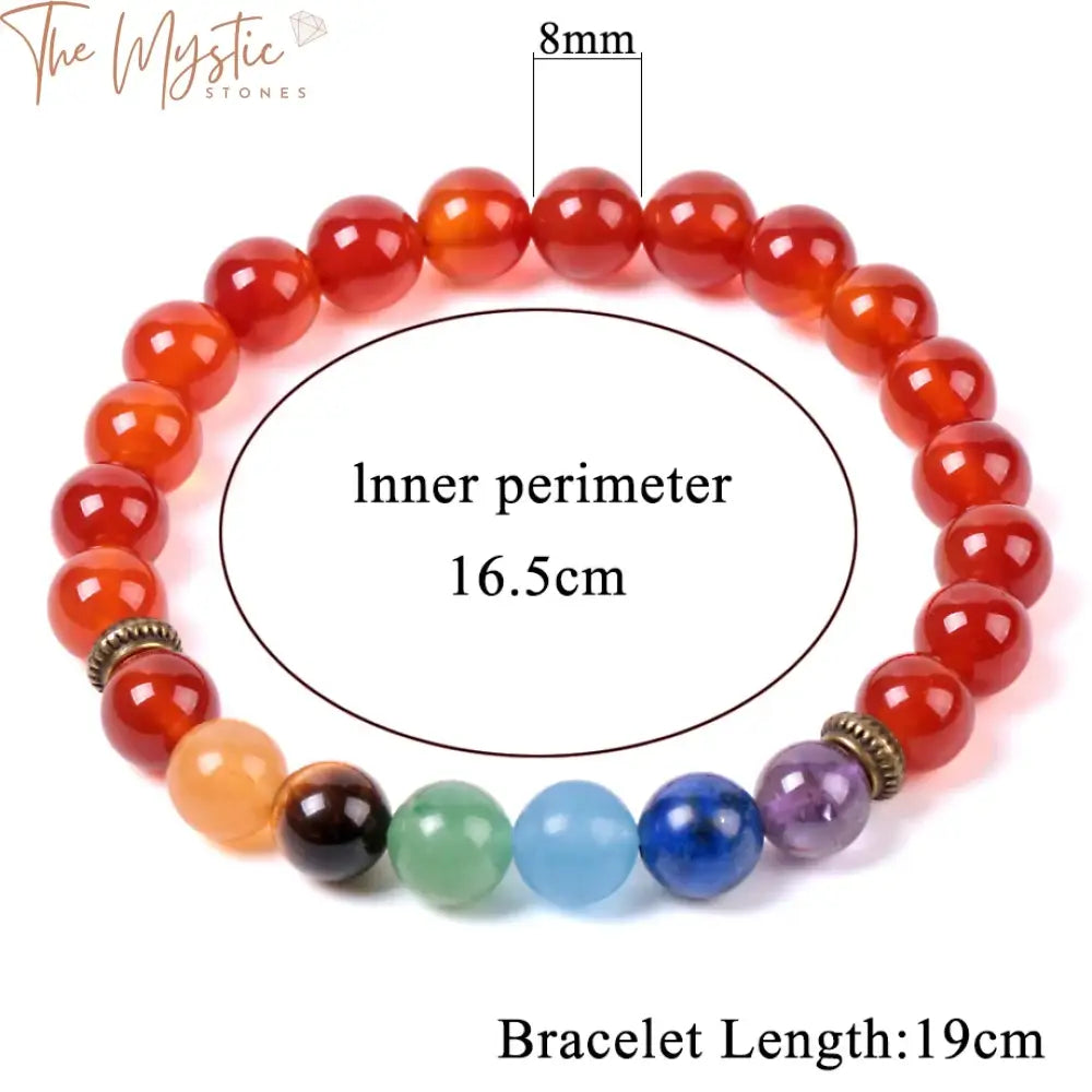 Red Onyx 7 Chakra Balance Bracelet