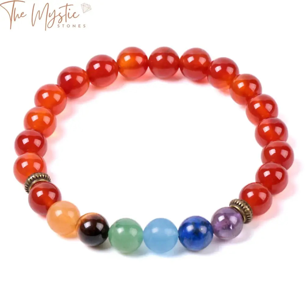 Red Onyx 7 Chakra Balance Bracelet