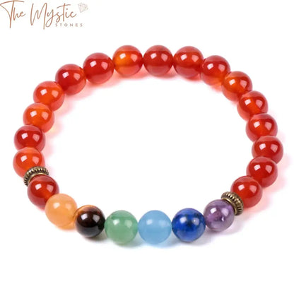 Red Onyx 7 Chakra Balance Bracelet