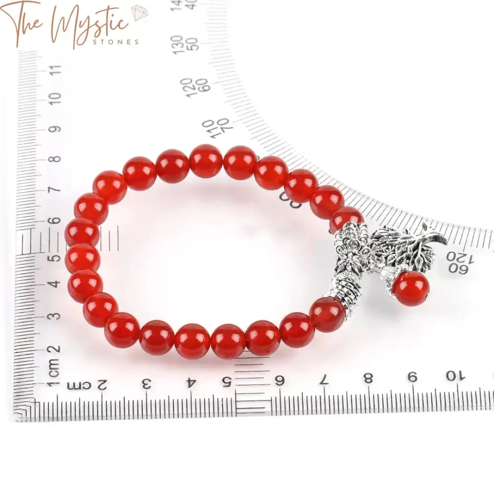 Red Onyx Tree Of Life Healing Bracelet