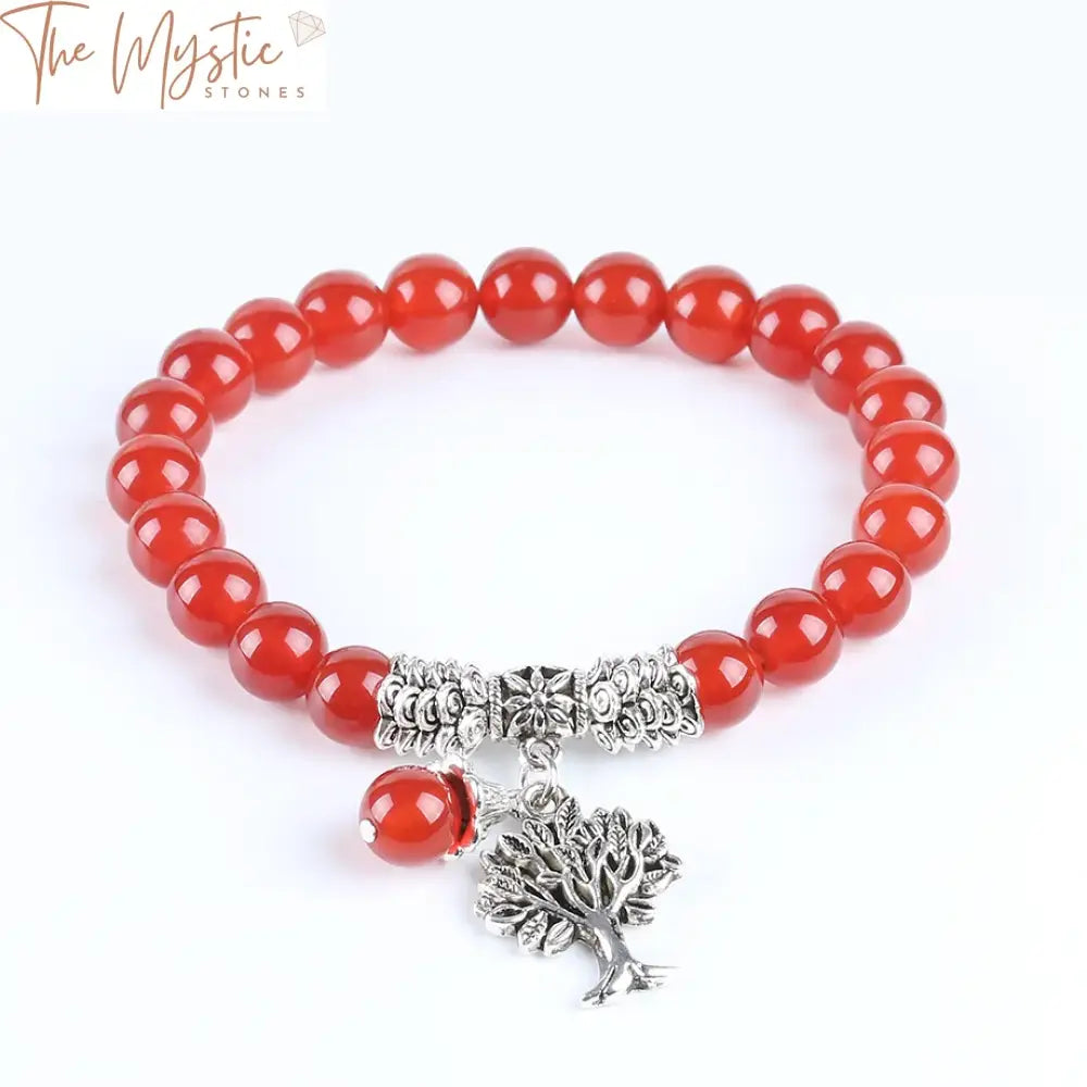 Red Onyx Tree Of Life Healing Bracelet