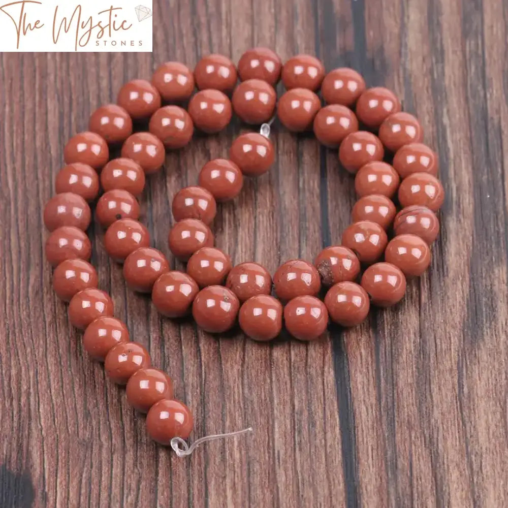 Red Stone Round Beads