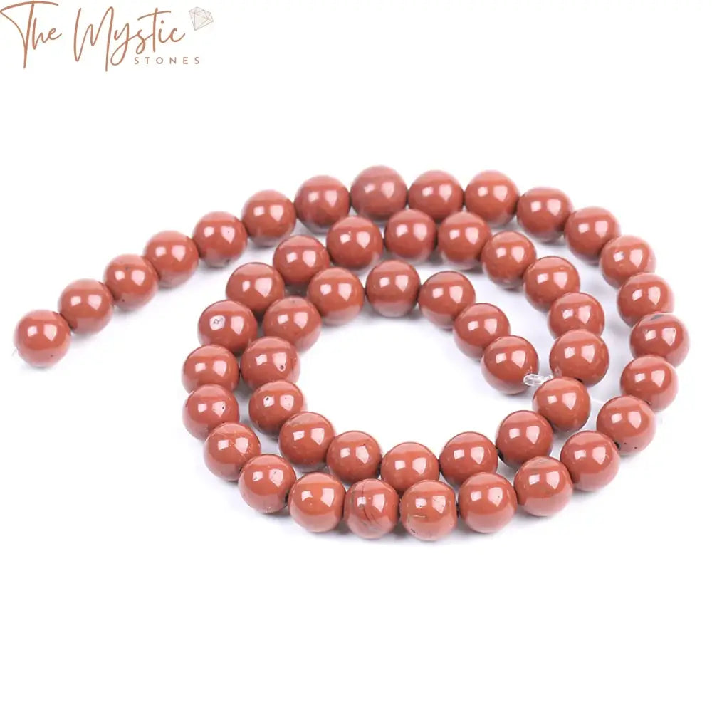 Red Stone Round Beads