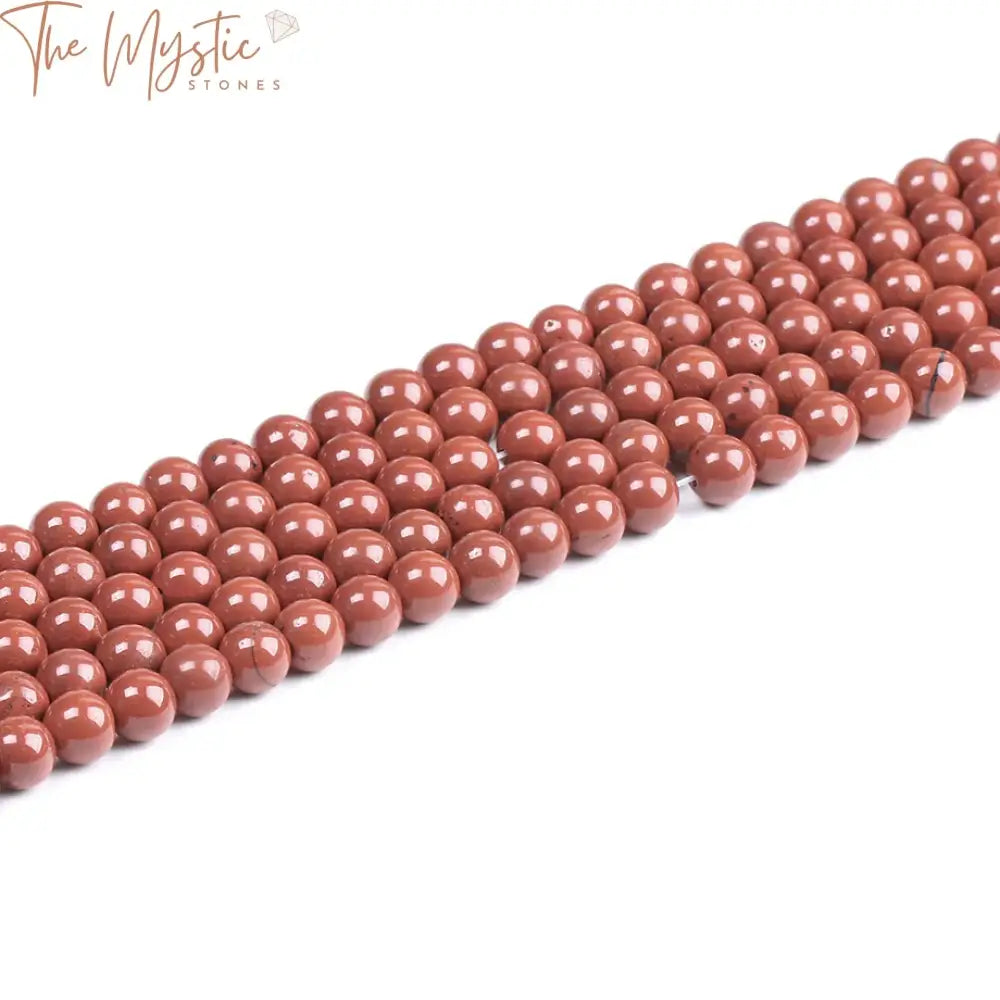 Red Stone Round Beads