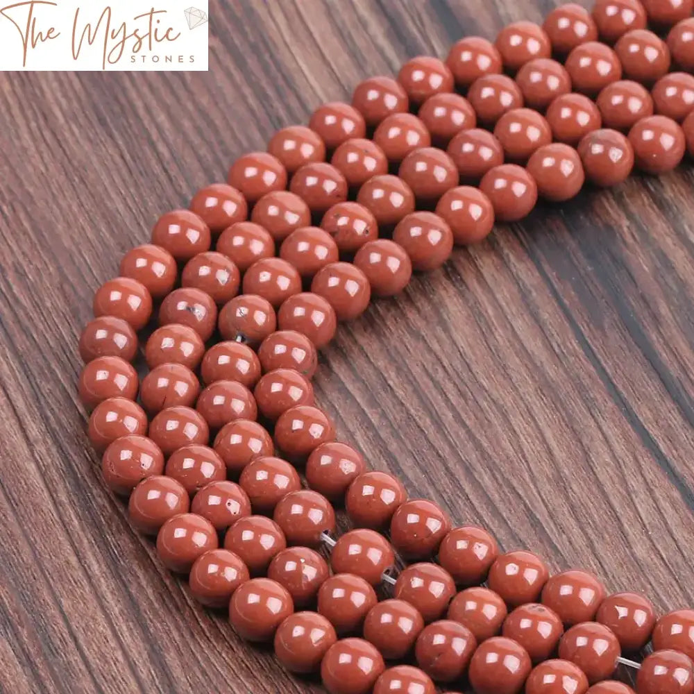 Red Stone Round Beads