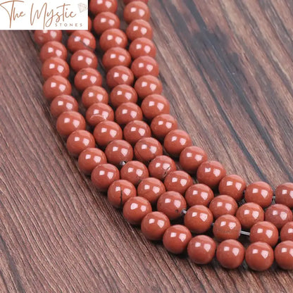 Red Stone Round Beads