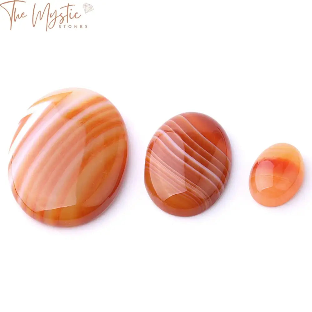 Red Striped Agate Cabochon Beads