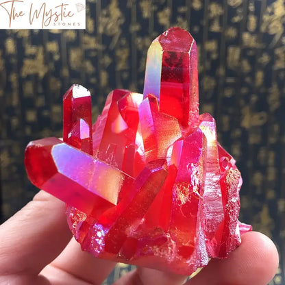 Red Titanium Quartz Geode Cluster