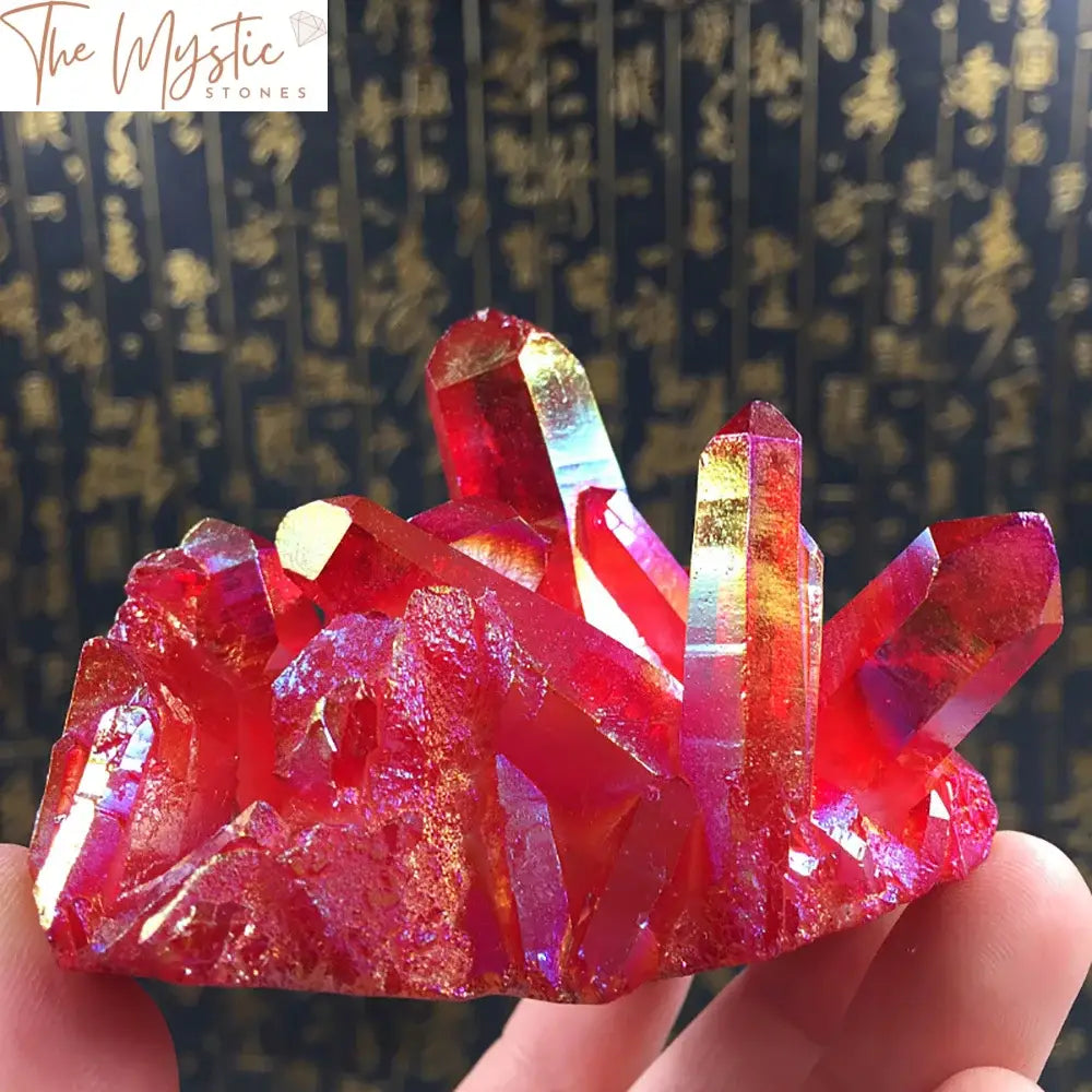 Red Titanium Quartz Geode Cluster